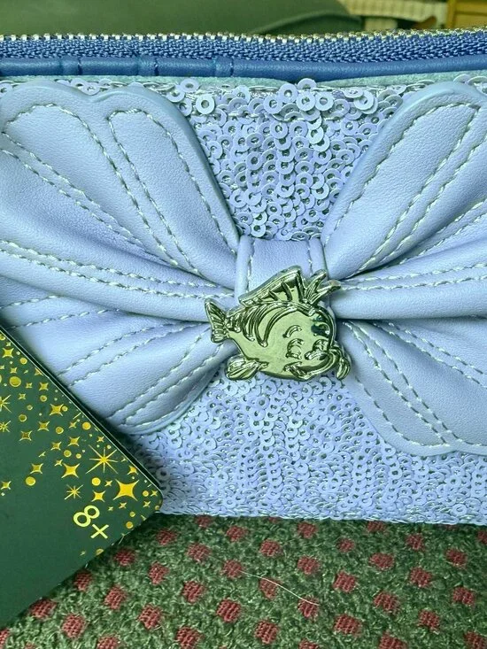 Loungefly Disney Little Mermaid Ariel Sequin Flap Wallet NWT Retired Series
