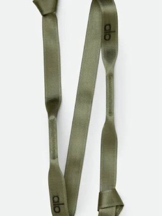 Alo Yoga Olive Green Strap / Tie Belt Logo Detail NEW WITH TAGS