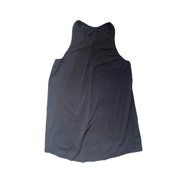 Lululemon All Tied Up Tank Top Black Pima‎ Cotton Open Back Yoga Running 4/6
