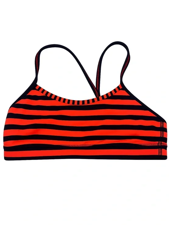 Lululemon Orange & Black Striped Sports Bra Size 8