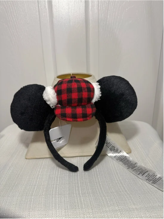 Disney Women's Canada Buffalo Plaid Mickey Mouse Ears Headband NWT