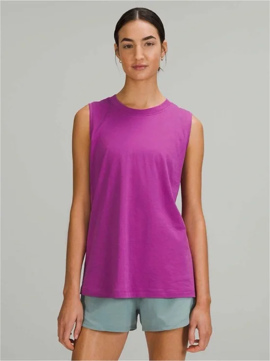 Lululemon “All Yours” vivid purple sleeveless athletic tank top (size 12/14)