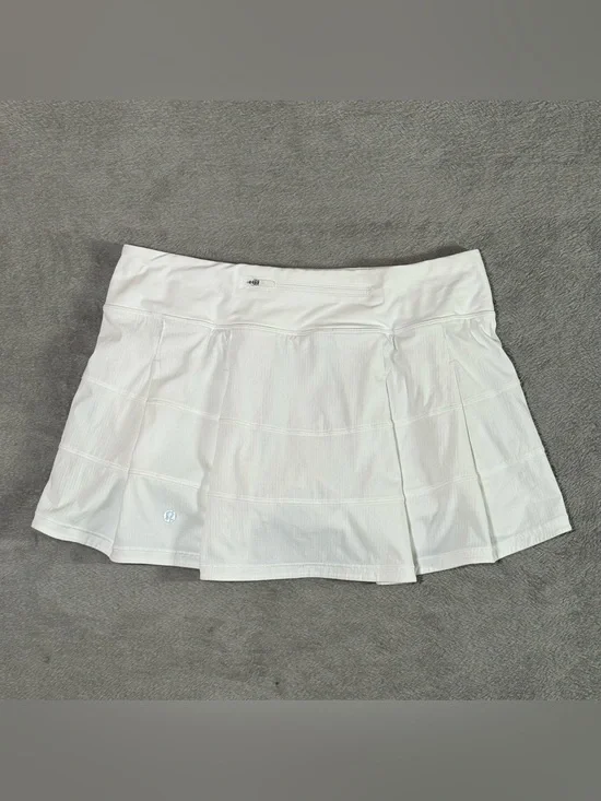 lululemon pace rival Mid-Rise Skirt White Tennis Golf Athletic Skort Womens Sz 8