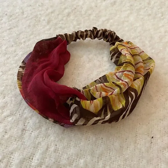 Maroon and Yellow Knot Headband
