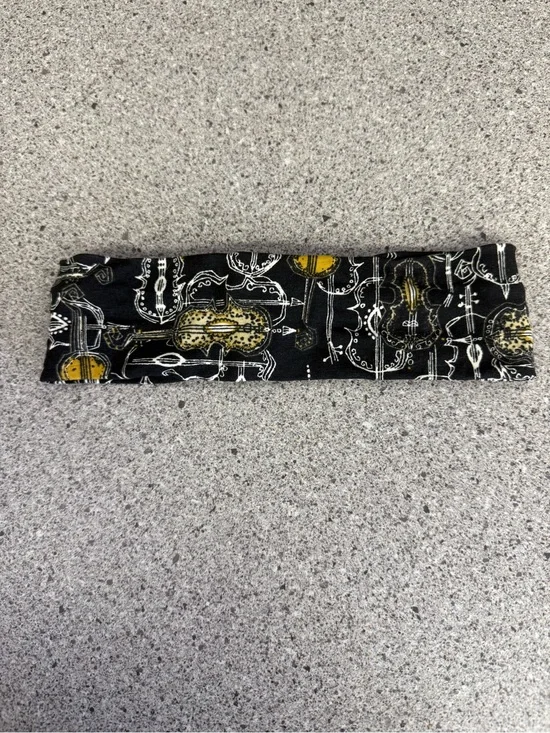 Black & Mustard Musical Instrument Print Headband