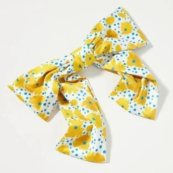 NWT Vera For Anthropologie Bow Barrette Yellow