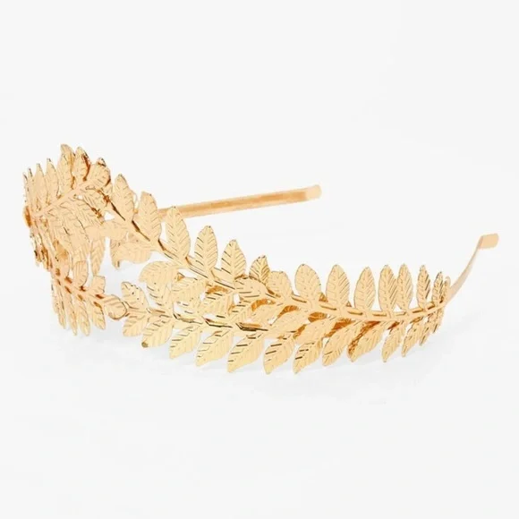 Claire’s Greek Goddess Gold Leaf Double Row Headband