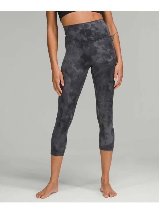 Lululemon Align High Rise Crop Legging Size 6 Diamond Dye Pitch Grey Graphite