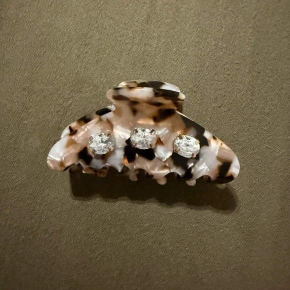 J. Crew Tortoise Shell Hair Clip with Rhinestones