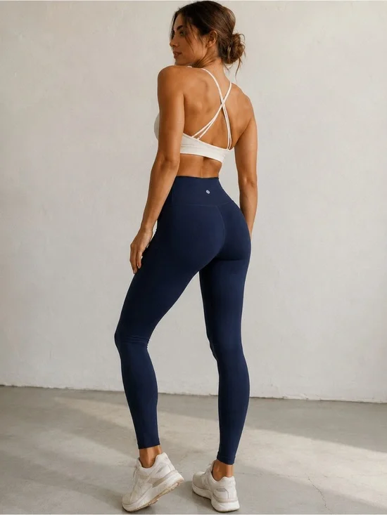 Lululemon Wunder Under Luxtreme Navy Yoga Pilates Athleisure Minimalist Sz 6
