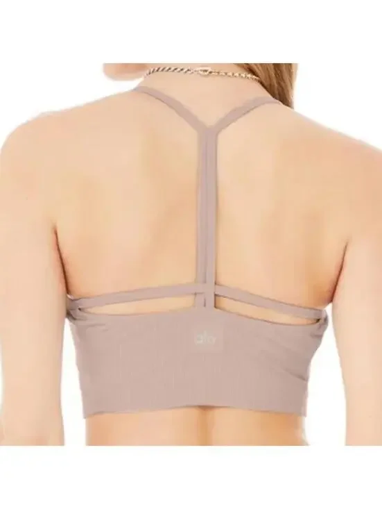 Alo Yoga ALOSOFT RIBBED CROP CALM TANK - Dusty Pink XS