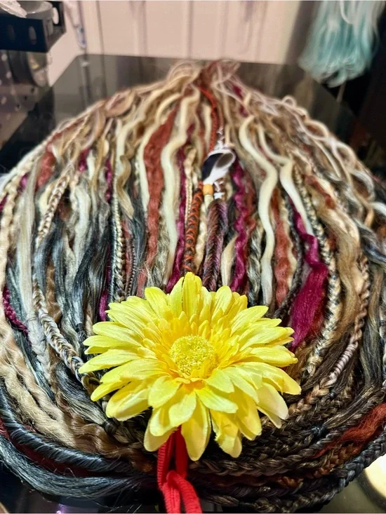 Full Viking Multicolor Boho Hair Dreadful Dreadlocks 70DE