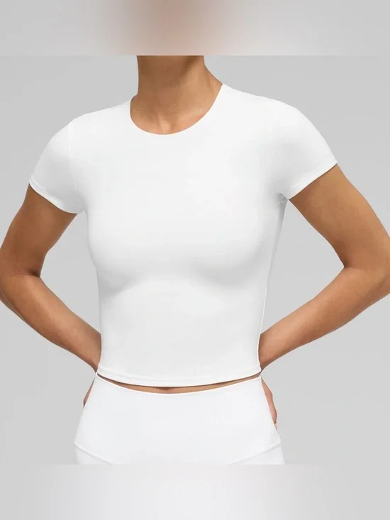 Alo Women’s Softsculpt Precision Short Sleeve Top - White Size L