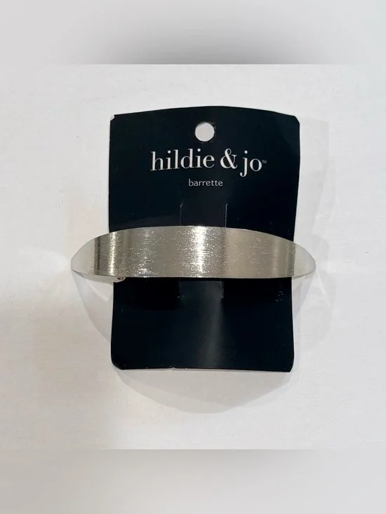 NEW hildie & jo silver half moon barrette hair clip
