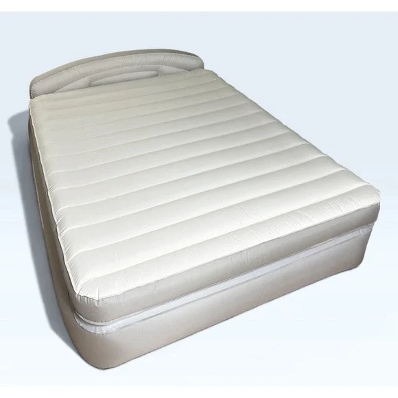 Queen AEROBED w/inflatable headboard/built-in electric pump/2-minutes to inflate