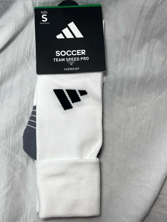 ADIDAS SOCCER TEAM SPEED PRO OTC WHITE SOCKS SIZE SMALL NEW