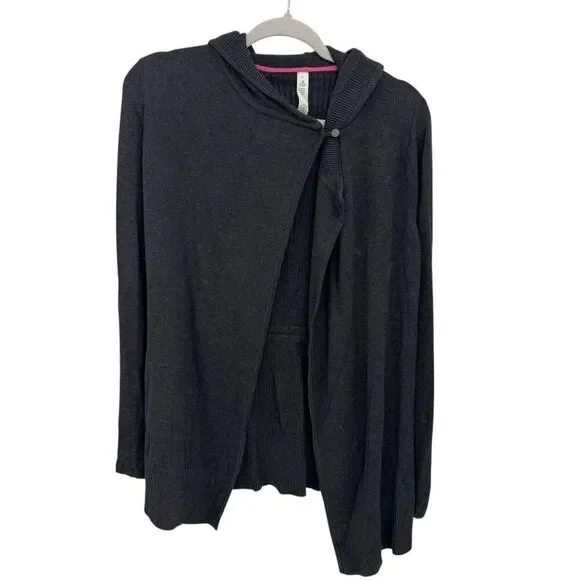 Lululemon Peace of Mind Wrap Sweater Hoodie Size 4 Charcoal Gray Yoga