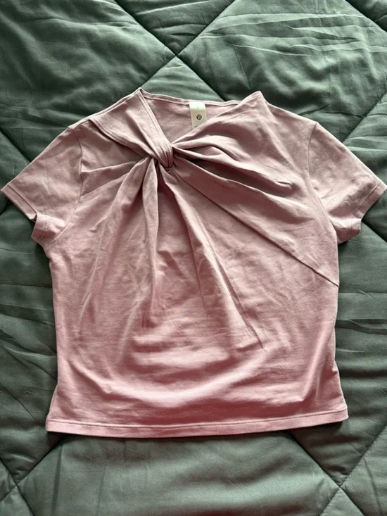 lululemon athletica Light Pink Twist-Detail Short Sleeve Top