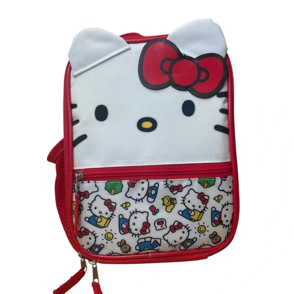 Hello Kitty Lunch Tote Bag Red Insulated‎ Kids School Bag