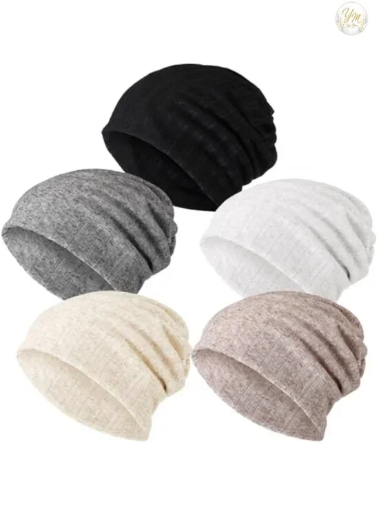 5 Pack Slouchy Beanie Chemo Headscarves for Women Hair Loss Turban