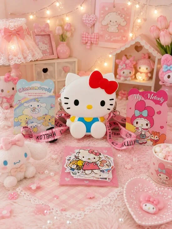Hello Kitty Mini Silicone Birthday Christmas Valentines Gift idea Crossbody Bag