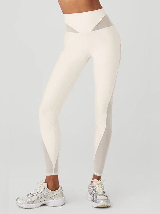 Alo Yoga Airlift Mesh High-Waist Allure Legging In Ivory Size XS