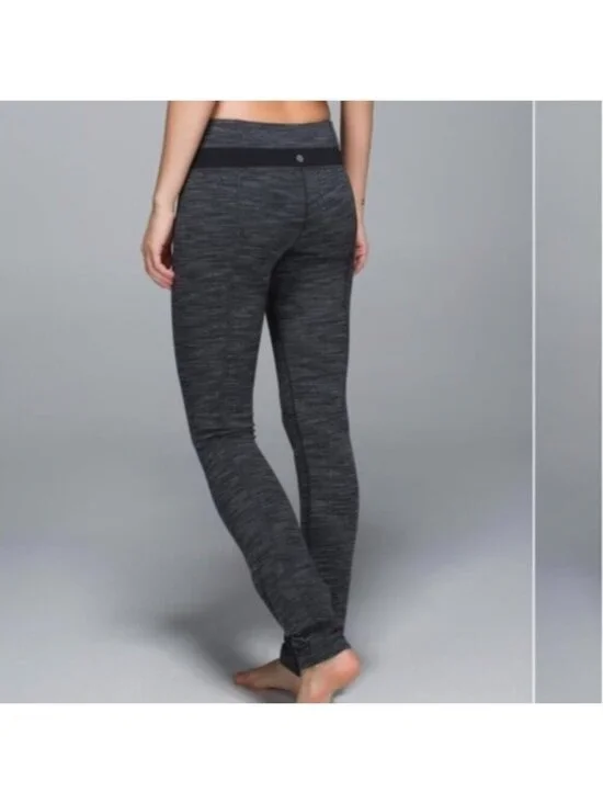 Lululemon Skinny Groove Pant Diamond Jacquard Space Dye Black Deep Coal / Black