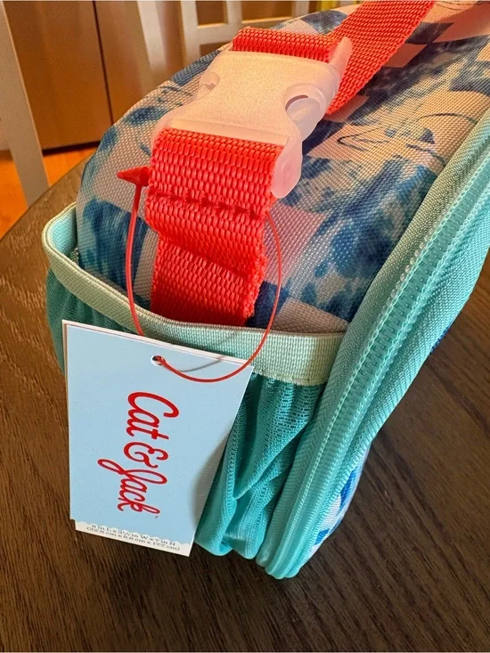 Cat & Jack sharks! Lunch Tote with Coral Strap