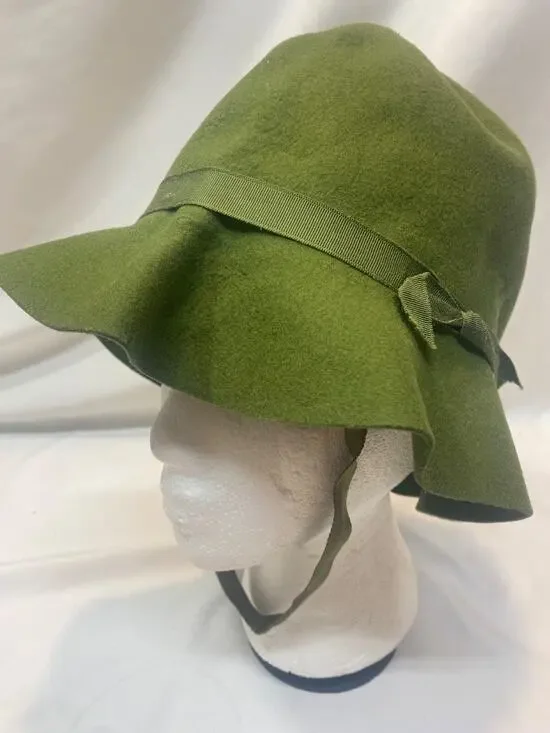 C1960 VINTAGE COLUMBIA SPORTSWEAR Bucket WOMEN'S Felt WOOL HAT 7 3/8