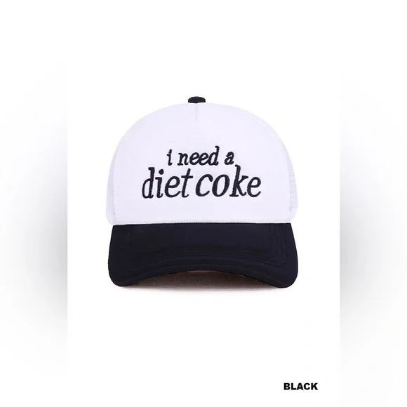Zenana I NEED A DIET COKE TWO TONE TRUCKER MESH HAT
