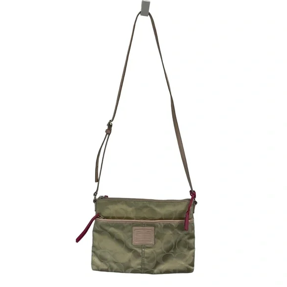Coach Tan Pink Womens B1376-24861 Signature C Adjustable‎ Strap Crossbody Bag