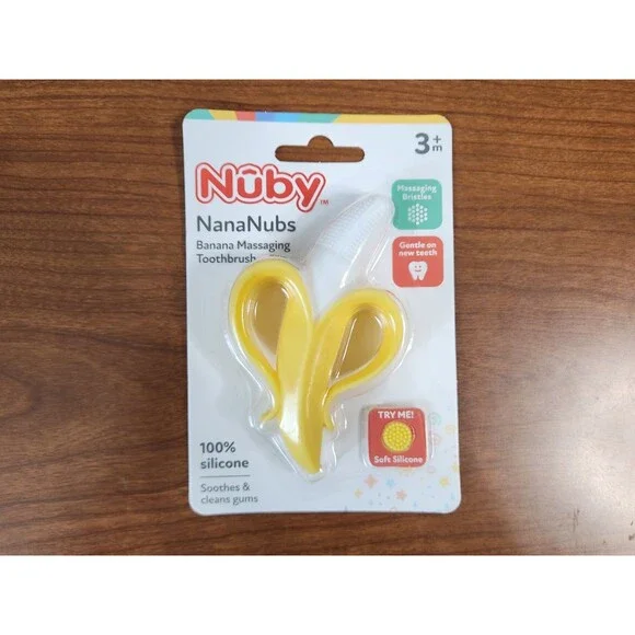 Nuby NanaNubs Teething Gum Massager And Toothbrush For Babies And Toddlers New