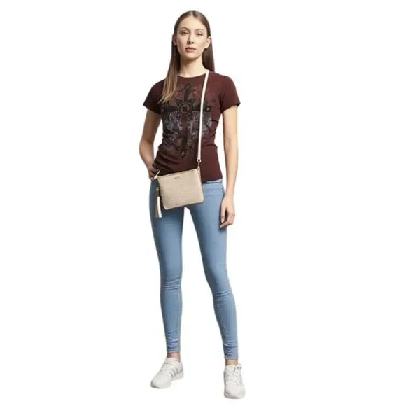 Coach Ivory Pebble Grain Leather Small Crossbody Clutch