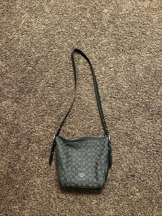 Coach Grey Signature Monogram Crossbody Bag