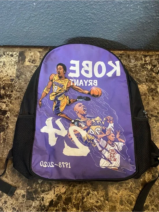 Purple Graphic Sports Backpack - Kobe Tribute