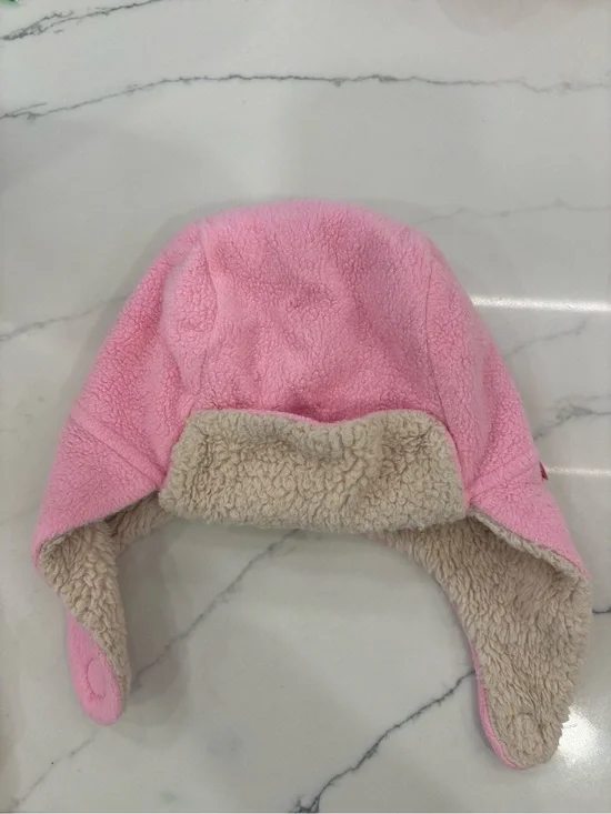 Zutano Pink Sherpa Trapper Hat with Cream Lining