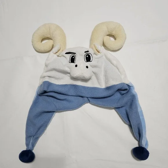 RARE North Carolina Tar Heels Ram Mascot Plush‎ Hat Fleece Winter Cap NCAA UNC