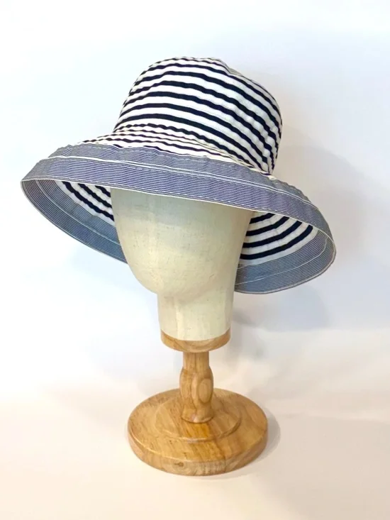 Woman's Sun Bucket Ribbon Hat by Kallina, UV Protective, One Size