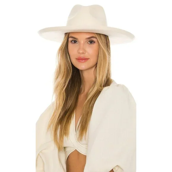 Lack of Color Melodic Fedora Hat in Ivory Medium 57 cm New Beach western