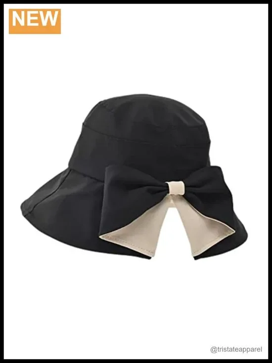 UPF50+ Packable Wide Brim Sun Hat with Bow Decoration for Travel