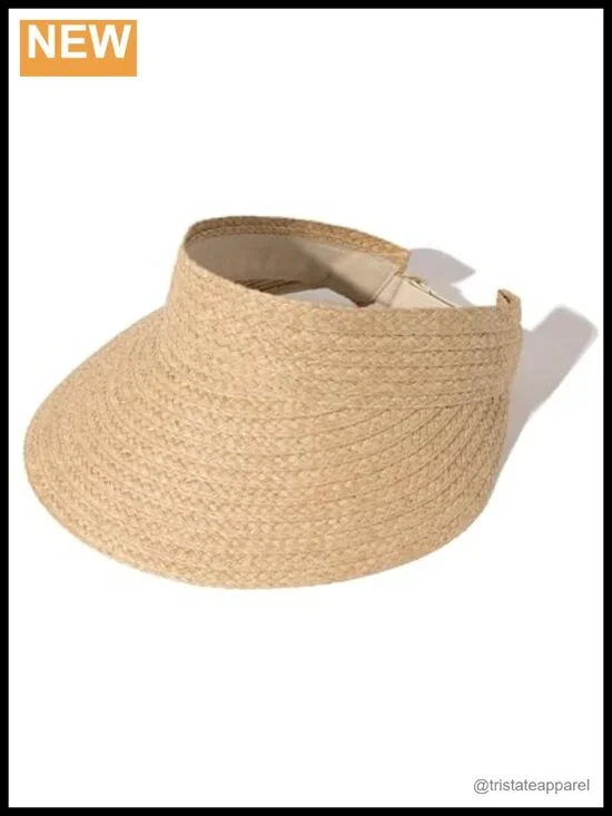 Wide Brim Straw Sun Visor Hat for Women Foldable Beach Ponytail UPF 50+