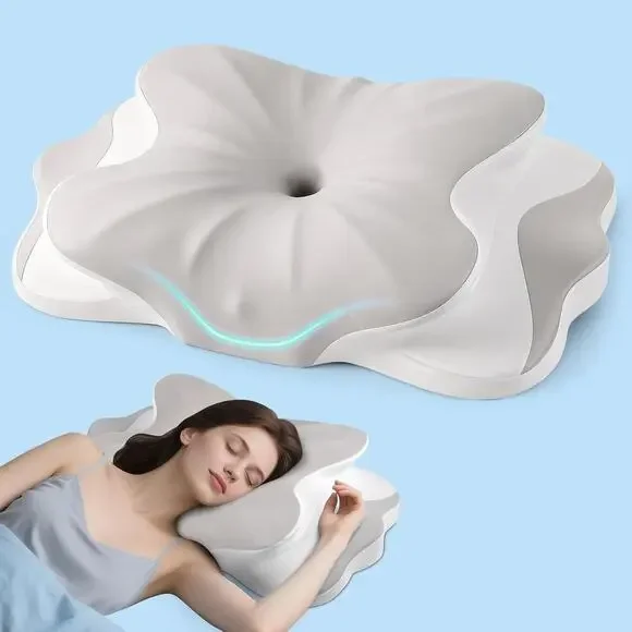 Cervical Neck Pillow - Neck Support Pillows for Sleeping, Contour Memory Foam