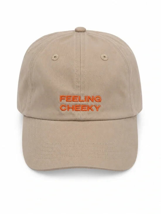 Morphe Feeling Cheeky Dad Hat Beige Embroidered Adjustable Baseball Cap NWT