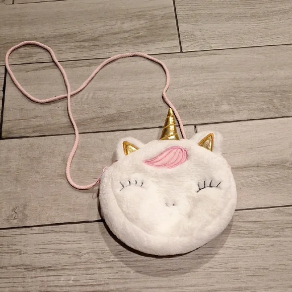 🦔Unicorn Plush Crossbody Bag - White and Pink🍓
