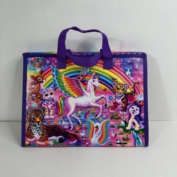 Lisa Frank 2016 Unicorn Pegasus Trifold Portfolio Art School Binder Folder 10x13