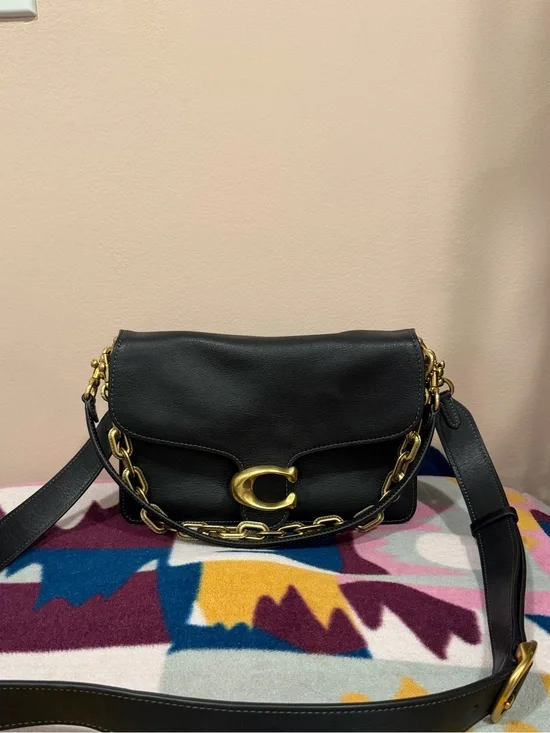 Coach Black Leather Shoulder Tabby Bag