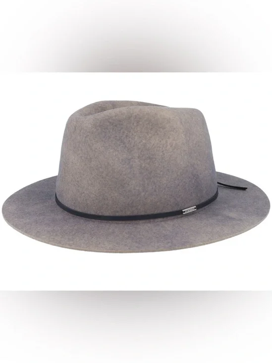 Brixton Wesley Grey Worn Wash Fedora NWOT