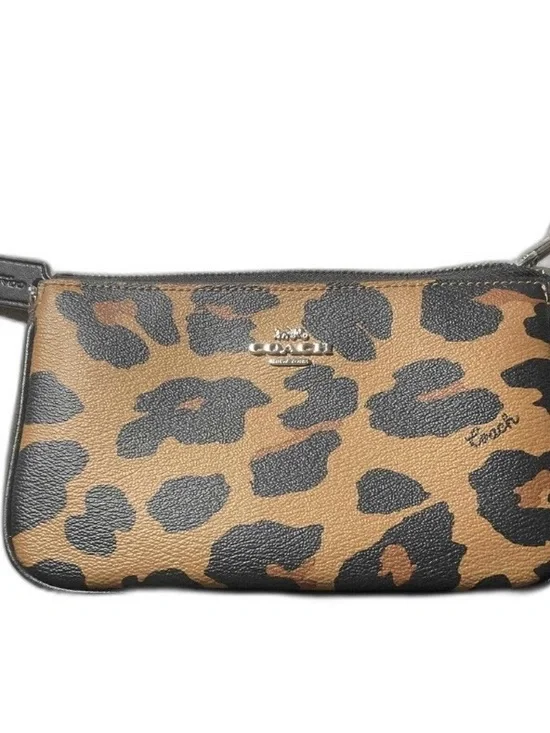 Coach Nolita Leopard Print Leather Wristlet