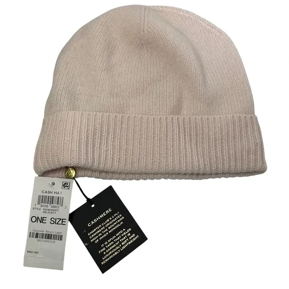 NWT 100% Cashmere Women's‎ Beanie Hat Powder Pink