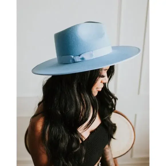 Lack Of Color Powder Blue Wide Brim Fedora